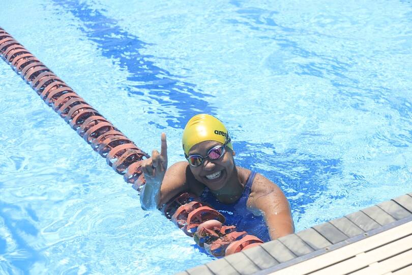 Adriana Pinheiro na natação Jogos Anamatra