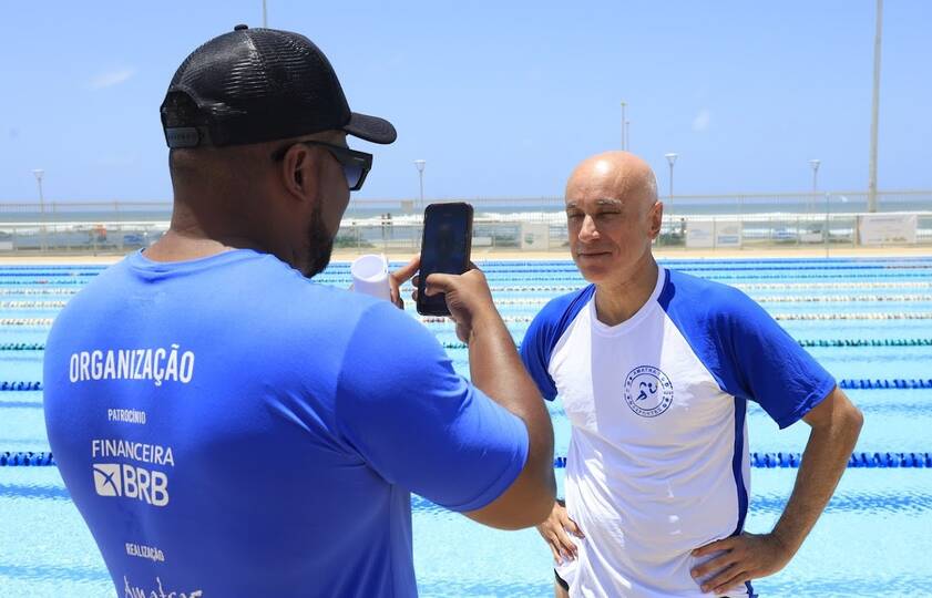 Paulo Perissé na natação Jogos Anamatra